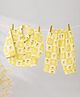 A Toddler Thing Muslin Woven Full Sleeves Lemons Printed Coordinating Shirt & Pajama Night Suit - Yellow