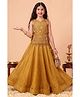Fashion Dream Silk Woven Sleeveless Floral Embroidered Choli & Lehenga Set - Brown