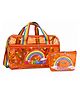 DPARANI Girls Orange rainbow PVC Transparent neon Duffle Tote Bag with Matching Pouch, 15-16L, for Picnic Swimming and Everyday use