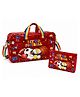 DPARANI Girls & Boys Red Football PVC Transparent neon Duffle Tote Bag with Matching Pouch, 15-16L, for Picnic Swimming and Everyday use