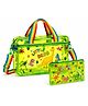 DPARANI Green Cute Dinosaur Print Kids PVC Transparent Duffel Handbag with Matching Pouch for Travel Picnic Swimming dayout Gifting Birthday Return Gift