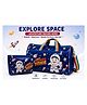 DPARANI Girls & Boys Blue Astronaut Space PVC Transparent neon Duffle Tote Bag with Matching Pouch, 15-16L, for Picnic Swimming and Everyday use