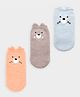 Mi Arcus Knit Pack Of 3 Bear Designed Socks - Multi Colour