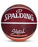 SPALDING SKETCH SERIES Rubber Moulded Butyl Bladder IndoorOutdoor Ball Professional Match Basketball - Size: 7 (Standard, Pack of 1, Red)