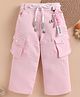 NUTTY BUTTY Cotton Blend Knit Solid Cargo Capris - Pink