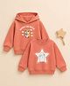 Kidbea Cotton Knit Pack Of 2 Full Sleeves Bunny & Mouse Printed Light Winter Hooded Sweatshirt - Pink