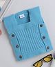 Little Angels Knit Sleeveless Button Embellished Vest - Blue