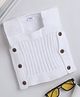 Little Angels Knit Sleeveless Button Embellished Vest - White