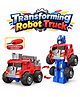 Sanjary Kids 2-in-1 Transforming Rescue Truck Robot Toy, Pullback Vehicle, Action Figure, Pretend Play Gift for Children color design may vary