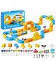 Sanjary Magnetic Rail Car Building Track Set 163pcs with Curved Pieces, Bridges, Signs and Accessories for Kids Creative Play color design may vary