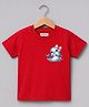 Palgrave 100% Cotton Knit Half Sleeves Dolphin Printed Tee - Red