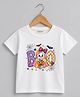 Palgrave 100% Cotton Knit Halloween Theme Half Sleeves Boo Text & Little Ghost Printed Tee - White