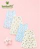 Kidbea Bamboo Woven Pack Of 4 Sleeveless Cats & Ice Cream Printed Dresses - White & Blue