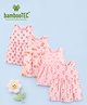 Kidbea Bamboo Woven Pack Of 4 Sleeveless Floral & Animals Printed Dresses - Pink