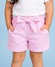 Kidbea Cotton Woven Striped Shorts - Pink