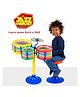 Ratans Jazz Drum Set Senior Musical Band Instrument with 3 Drums, 1 Dish, 1 Stool & Sticks for Kids, Great Gift Toy for Kids (Assorted Colours & Designs)