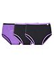 SuperBottoms Cotton Knit Pack Of 3 Solid Period Panties - Black & Purple