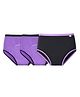 SuperBottoms Cotton Knit Pack Of 3 Solid Period Panties - Black & Lilac