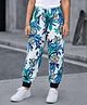Tiara Looper Fleece Knit Floral Printed Joggers - Blue