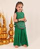 Tiber Taber 100% Cotton Woven Sleeveless Bandhani Printed Top & Palazzo Set - Green