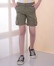 CRIMSOUNE CLUB Cotton Woven Solid Cargo Shorts - Olive Green