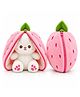 ELITE CREATIONS 18cm Reversible Strawberry Bunny Soft Toy for Kids and Gifting - Pink