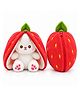 ELITE CREATIONS 18 cm Reversible Strawberry Bunny Soft Toy for Kids and Gifting - Red