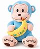 ELITE CREATIONS 50 cm Cute Monkey Plush Toy with Banana for Kids and Gifting - Sky Blue