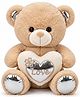 ELITE CREATIONS 25 cm Cuddly Teddy Bear with Love Heart for Kids and Gifting - Beige