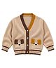 Little Surprise Box Blended Knit Full Sleeves Ears Applique Detailed Cardigan - Beige