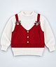 Little Surprise Box Blended Knit Full Sleeves Geometric Designed Bow Applique Detailed Sweater - Cream