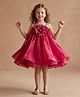 smile baby NX Tissue Woven Sleeveless Floral Applique Detailed Dress - Red