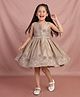 smile baby NX Tissue Woven Sleeveless Floral Applique Detailed Dress - Golden