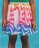 Lil' Drama Knit Waves Printed Skirt - White