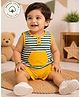 Nino Bambino Organic Cotton Knit Sleeveless Striped Tee & Shorts Set - Yellow
