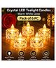 Bubble Trouble Crystal Gear LED Tealight Candles Warm White Flameless Battery Operated Decorative Light for Home, Party & Festive Decoration, Pack of 6 PC