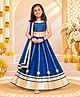 Freeplay Cotton Woven Sleeveless Lace Embellished Choli & Lehenga With Dupatta Set - Blue