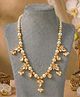 Asthetika Pearl Detailed Kundan Embellished Floral Designed Necklace - Gold