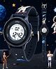 Spiky Space Theme Designed Digital Watch - Navy Blue