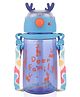 ATTRO Deer Buddy Kids Plastic Water Bottle, 540ml BPA-Free, Leak-Proof- Navy Blue