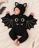Tipy Tipy Tap Halloween Theme Full Sleeves Bat Costume Set With Cap - Black