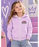 NUSYL Fleece Knit Full Sleeves Main Character Text Printed Light Winter Hooded Jacket - Lilac