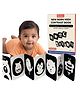 Shumee High-Contrast Black & White Newborn Flashcard Book Fold-Out Visual Stimulation Cloth Cards for Tummy Time (0 to 6 Months)