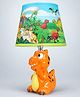 Little Surprise Box Ceramic Dino Side Bed Table Lamp Kids Room Decor-Orange