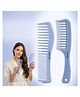 Majestique Fork Hair Comb with Detangling Comb for Men, Women, Styling & Grooming - Pack of 2