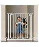 Cherilo Baby Safety Gate for Door & Stairs 75-95 cm, Auto Close, 1 Year Manufacturer Warranty, Adjustable, No Drill Installation, Pressure Mounted Safety Gate for Kids Home, Metal Child Gate - White