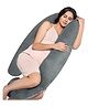 MY ARMOR Full Body Maternity Pillow for Women, J Shape / G Shape Pregnancy Pillow with 1 Year Warranty, Cuddle Pillow, Side Sleeper Pillow for Back, Belly & Legs, Velvet Cover - Grey