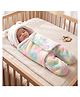 Cherilo Swaddle for New Born Baby, Ultra Soft Plush Hooded Baby Swaddle Wrap Blanket with Teddy Ears, Secure Velcro Closure, Skin Friendly & Breathable, 06 Months, 70 68 cm - Pastel Rainbow