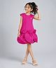 Little Surprise Box Blended Knit Cap Sleeves Crown Applique Detailed Dress - Pink