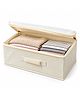 House of Quirk Medium Size Linen Storage Box with Zipper - Off-White